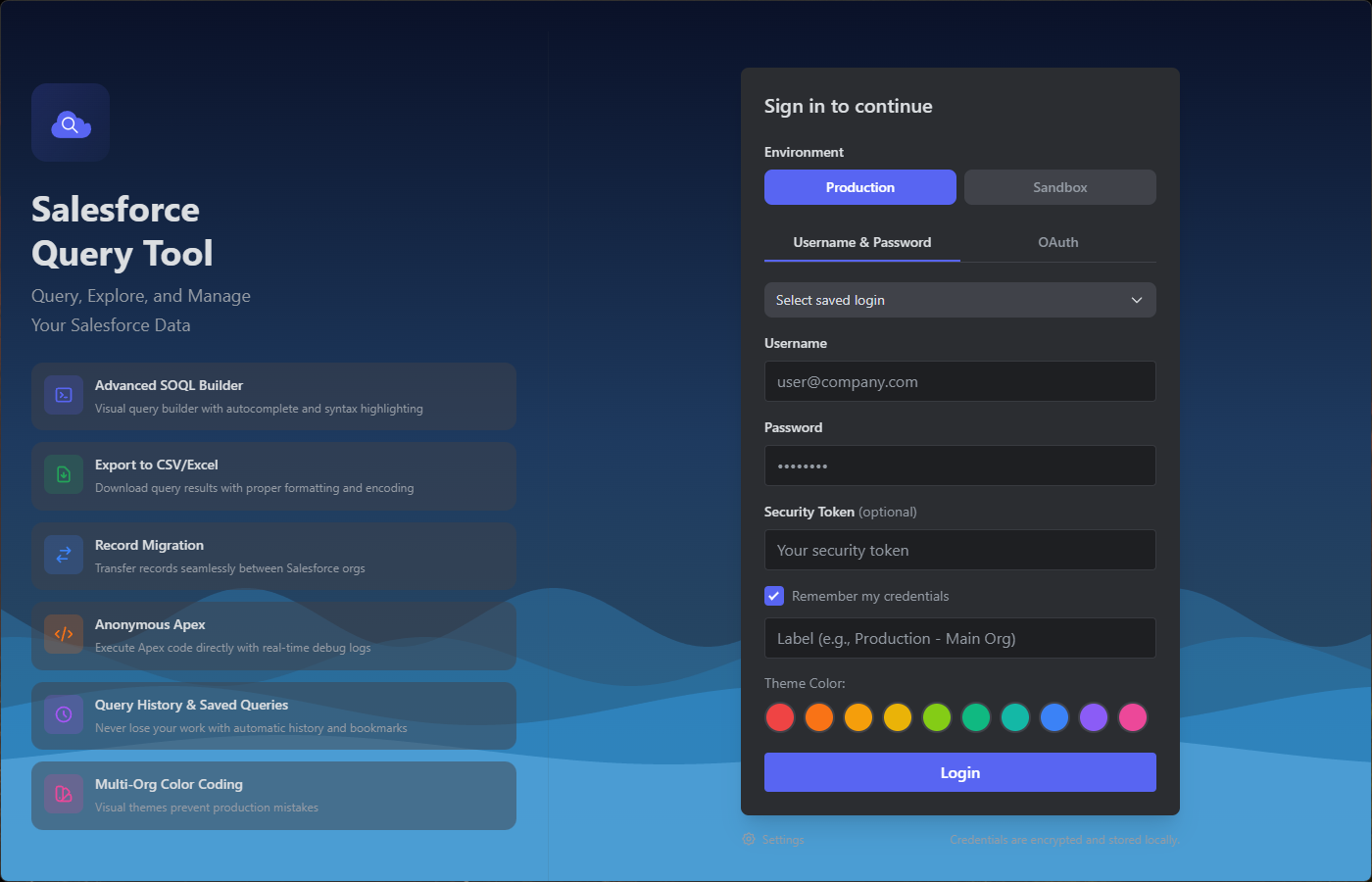 Salesforce Query Tool Screenshot